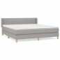 vidaXL Boxspringbett mit Matratze Hellgrau 180x200 cm Stoff vidaXL Boxspringbett mit Matratze Hellgrau 180x200 cm Stoff