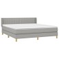vidaXL Boxspringbett mit Matratze Hellgrau 180x200 cm Stoff vidaXL Boxspringbett mit Matratze Hellgrau 180x200 cm Stoff