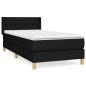 vidaXL Boxspringbett mit Matratze Schwarz 90x190 cm Stoff vidaXL Boxspringbett mit Matratze Schwarz 90x190 cm Stoff