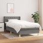 vidaXL Boxspringbett mit Matratze Dunkelgrau 90x200 cm Stoff vidaXL Boxspringbett mit Matratze Dunkelgrau 90x200 cm Stoff