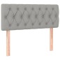 vidaXL Boxspringbett mit Matratze Hellgrau 90x200 cm Stoff vidaXL Boxspringbett mit Matratze Hellgrau 90x200 cm Stoff