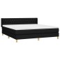vidaXL Boxspringbett mit Matratze Schwarz 180x200 cm Stoff vidaXL Boxspringbett mit Matratze Schwarz 180x200 cm Stoff