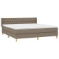 vidaXL Boxspringbett mit Matratze Taupe 180x200 cm Stoff vidaXL Boxspringbett mit Matratze Taupe 180x200 cm Stoff