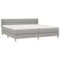 vidaXL Boxspringbett mit Matratze Hellgrau 200x200 cm Stoff vidaXL Boxspringbett mit Matratze Hellgrau 200x200 cm Stoff
