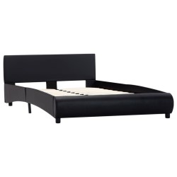 vidaXL Bettgestell Schwarz Kunstleder 140 x 200 cm