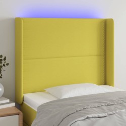 vidaXL LED Kopfteil Grün 103x16x118/128 cm Stoff