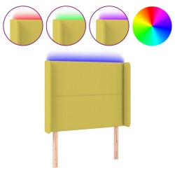 vidaXL LED Kopfteil Grün 103x16x118/128 cm Stoff