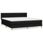 vidaXL Boxspringbett mit Matratze Schwarz 160x200 cm Stoff vidaXL Boxspringbett mit Matratze Schwarz 160x200 cm Stoff