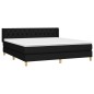 vidaXL Boxspringbett mit Matratze Schwarz 160x200 cm Stoff vidaXL Boxspringbett mit Matratze Schwarz 160x200 cm Stoff