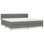 vidaXL Boxspringbett mit Matratze Dunkelgrau 200x200 cm Stoff vidaXL Boxspringbett mit Matratze Dunkelgrau 200x200 cm Stoff