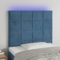 vidaXL LED Kopfteil Dunkelblau 90x5x118/128 cm Samt vidaXL LED Kopfteil Dunkelblau 90x5x118/128 cm Samt