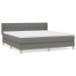 vidaXL Boxspringbett mit Matratze Dunkelgrau 180x200 cm Stoff vidaXL Boxspringbett mit Matratze Dunkelgrau 180x200 cm Stoff