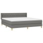 vidaXL Boxspringbett mit Matratze Dunkelgrau 180x200 cm Stoff vidaXL Boxspringbett mit Matratze Dunkelgrau 180x200 cm Stoff