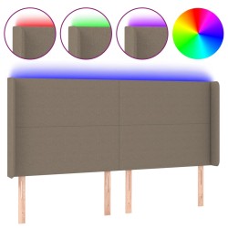 vidaXL LED Kopfteil Taupe 183x16x118/128 cm Stoff