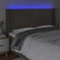 vidaXL LED Kopfteil Taupe 183x16x118/128 cm Stoff