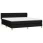 vidaXL Boxspringbett mit Matratze Schwarz 160x200 cm Stoff vidaXL Boxspringbett mit Matratze Schwarz 160x200 cm Stoff