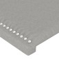 vidaXL LED Kopfteil Hellgrau 147x16x118/128 cm Stoff