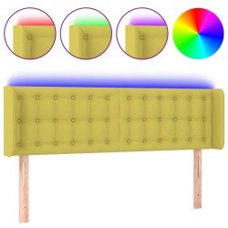 vidaXL LED Kopfteil Grün 147x16x78/88 cm Stoff