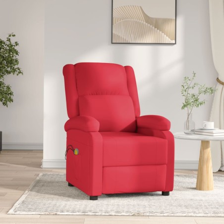 vidaXL Massagesessel Elektrisch Rot Kunstleder