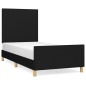 vidaXL Bettgestell mit Kopfteil Schwarz 90x190 cm Stoff vidaXL Bettgestell mit Kopfteil Schwarz 90x190 cm Stoff