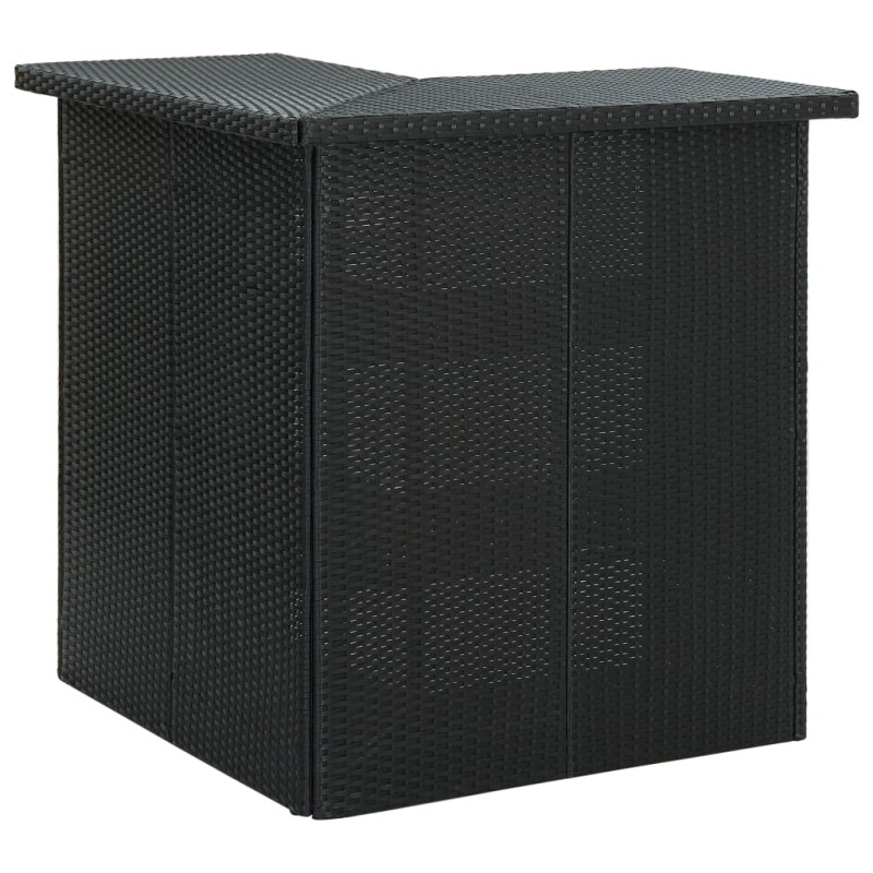 vidaXL Eck-Bartisch Schwarz 100x50x105 cm Poly Rattan vidaXL Eck-Bartisch Schwarz 100x50x105 cm Poly Rattan