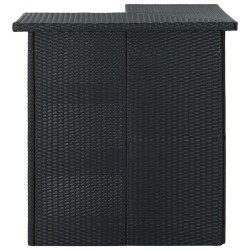 vidaXL Eck-Bartisch Schwarz 100x50x105 cm Poly Rattan