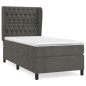 vidaXL Boxspringbett mit Matratze Dunkelgrau 100x200 cm Samt vidaXL Boxspringbett mit Matratze Dunkelgrau 100x200 cm Samt