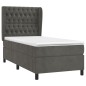 vidaXL Boxspringbett mit Matratze Dunkelgrau 100x200 cm Samt vidaXL Boxspringbett mit Matratze Dunkelgrau 100x200 cm Samt