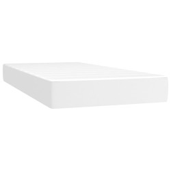 vidaXL Taschenfederkernmatratze Weiß 90x200x20 cm Kunstleder