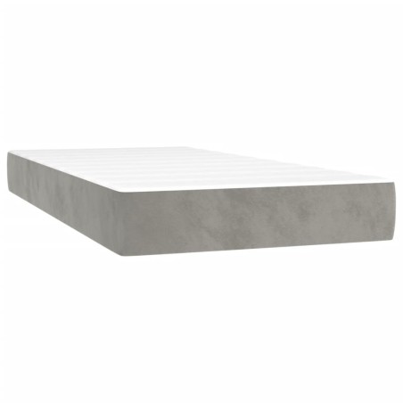 vidaXL Taschenfederkernmatratze Hellgrau 90x200x20 cm Samt