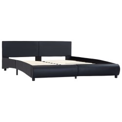 Bettgestell Schwarz Kunstleder 180 x 200 cm