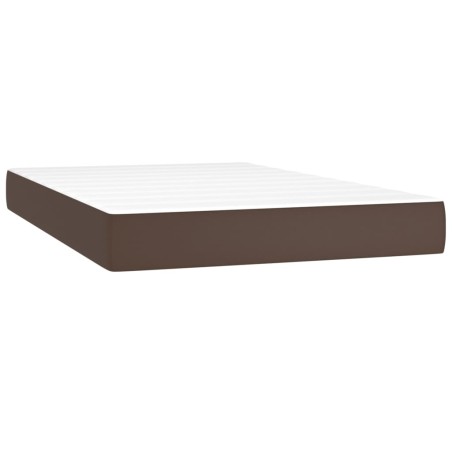 vidaXL Taschenfederkernmatratze Braun 120x200x20 cm Kunstleder