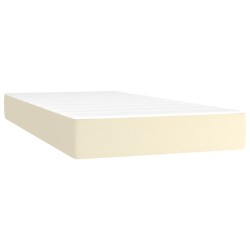 vidaXL Taschenfederkernmatratze Creme 100x200x20 cm Kunstleder