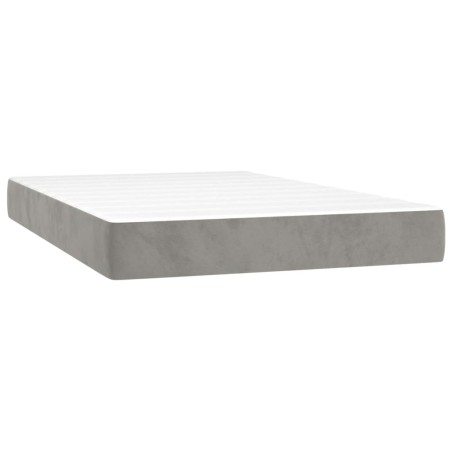 vidaXL Taschenfederkernmatratze Hellgrau 120x200x20 cm Samt