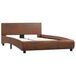 vidaXL Bettgestell Braun Kunstleder 120×200 cm