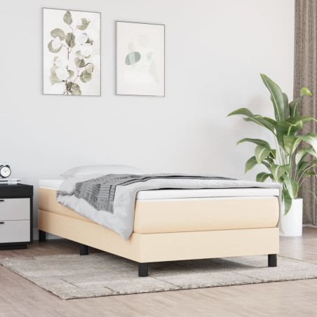 vidaXL Taschenfederkernmatratze Creme 100x200x20 cm Stoff