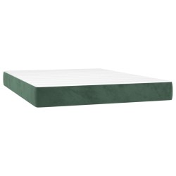 vidaXL Taschenfederkernmatratze Dunkelgrün 140x200x20 cm Samt