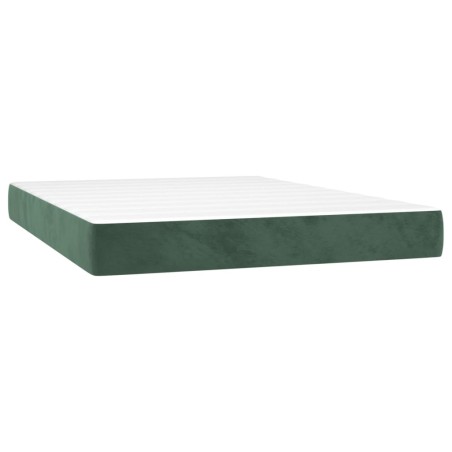 vidaXL Taschenfederkernmatratze Dunkelgrün 140x200x20 cm Samt