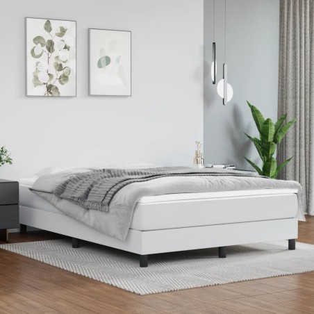 vidaXL Taschenfederkernmatratze Weiß 140x200x20 cm Kunstleder