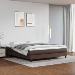 vidaXL Taschenfederkernmatratze Braun 180x200x20 cm Kunstleder