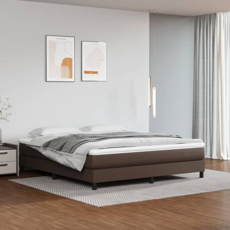 vidaXL Taschenfederkernmatratze Braun 180x200x20 cm Kunstleder
