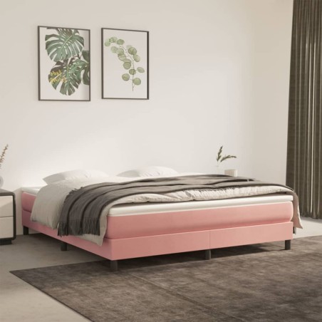 vidaXL Taschenfederkernmatratze Rosa 180x200x20 cm Samt