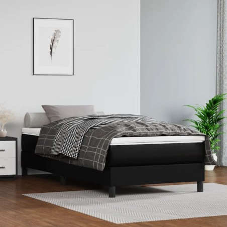 vidaXL Taschenfederkernmatratze Schwarz 80x200x20 cm Kunstleder
