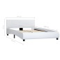 Bettgestell Weiß Kunstleder 140 x 200 cm Bettgestell Weiß Kunstleder 140 x 200 cm