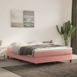 vidaXL Taschenfederkernmatratze Rosa 140x200x20 cm Samt