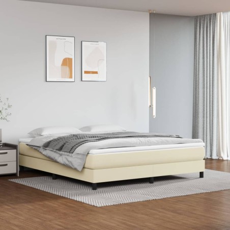vidaXL Taschenfederkernmatratze Creme 180x200x20 cm Kunstleder