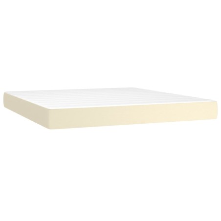 vidaXL Taschenfederkernmatratze Creme 180x200x20 cm Kunstleder
