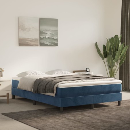 vidaXL Taschenfederkernmatratze Dunkelblau 140x200x20 cm Samt