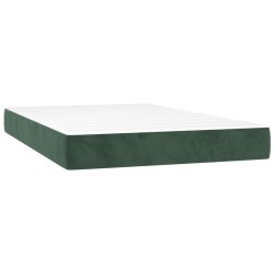 vidaXL Taschenfederkernmatratze Dunkelgrün 120x200x20 cm Samt