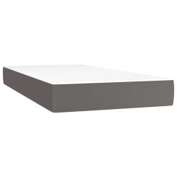 vidaXL Taschenfederkernmatratze Grau 100x200x20 cm Kunstleder